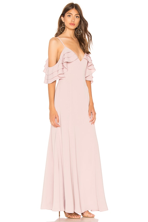 view 2 of 3 Bell Ruffle Maxi Dress in Mauve