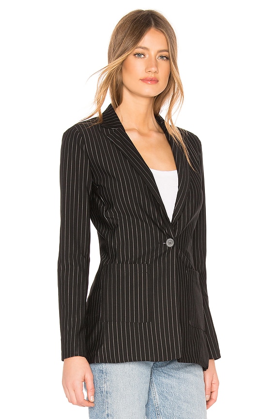 view 2 of 4 Carissa Pinstripe Blazer in Black & White