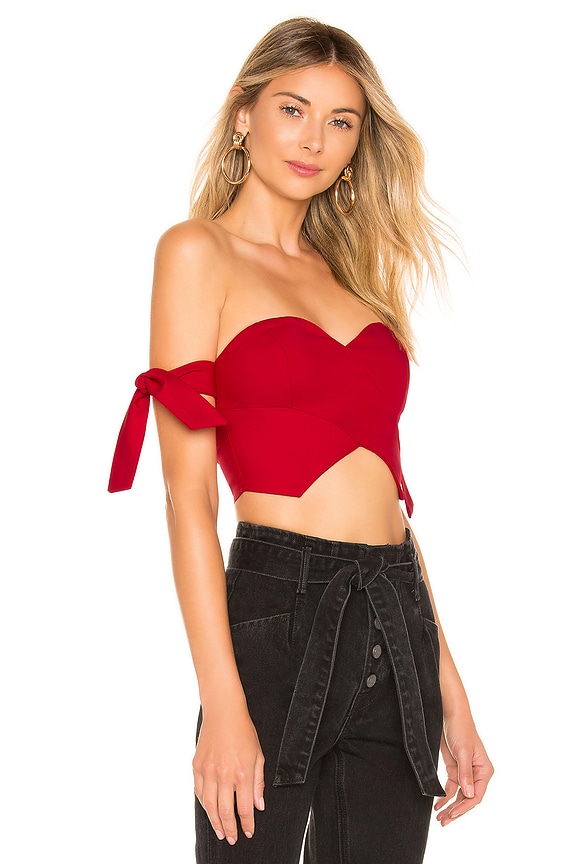view 2 of 4 Beatrice Tie Sleeve Corset in Red