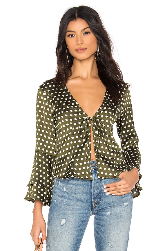 view 1 of 4 Juliet Ruffle Top in Green
