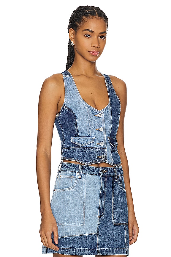 view 2 of 4 Denim Vest in Patchwork
