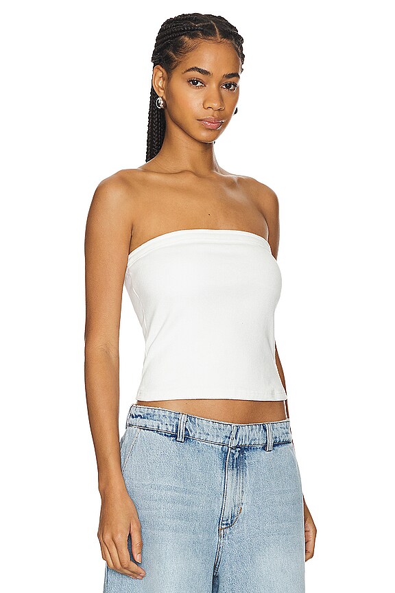 view 2 of 4 Heather Icon Long Bandeau in White Sand