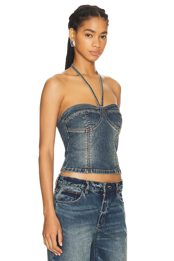 view 2 of 4 00 Denim Top in Dark Vintage Indigo