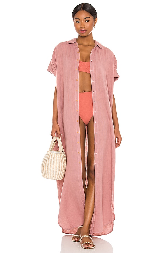 view 1 of 4 Oahu Cotton Gauze Duster in Petal