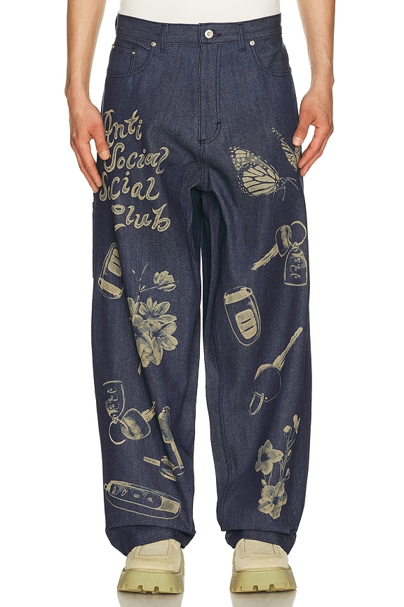 view 1 of 5 Laser-Etched Jeans in Denim