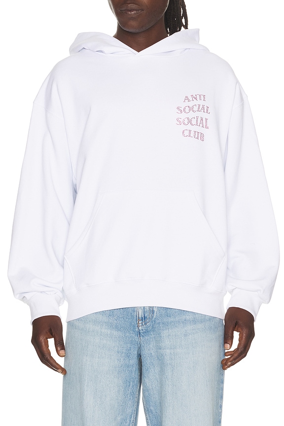 view 1 of 6 SWEAT À CAPUCHE RHINESTONE in White & Pink