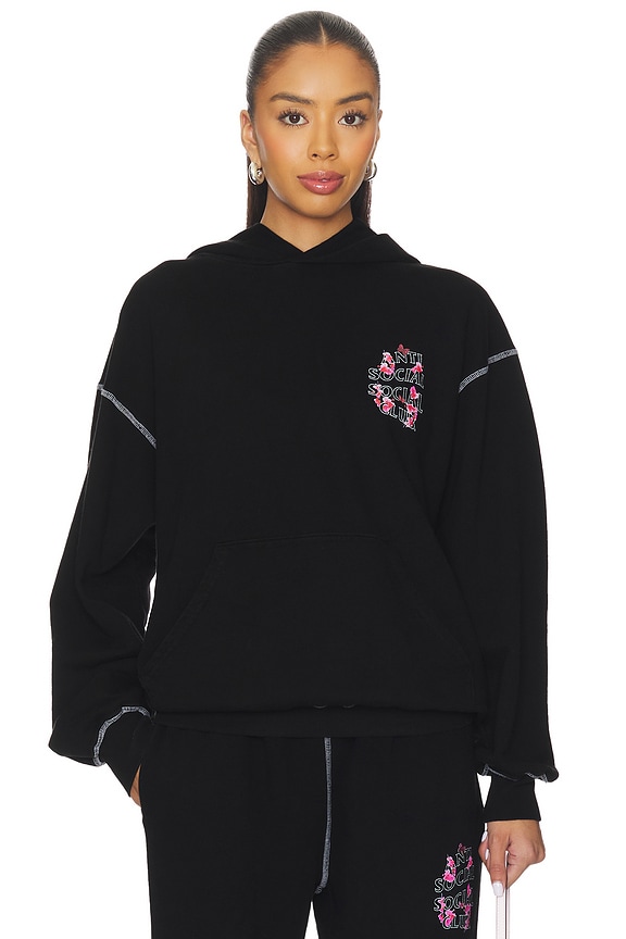 view 2 of 4 Contrast Stitch Hoodie in Black