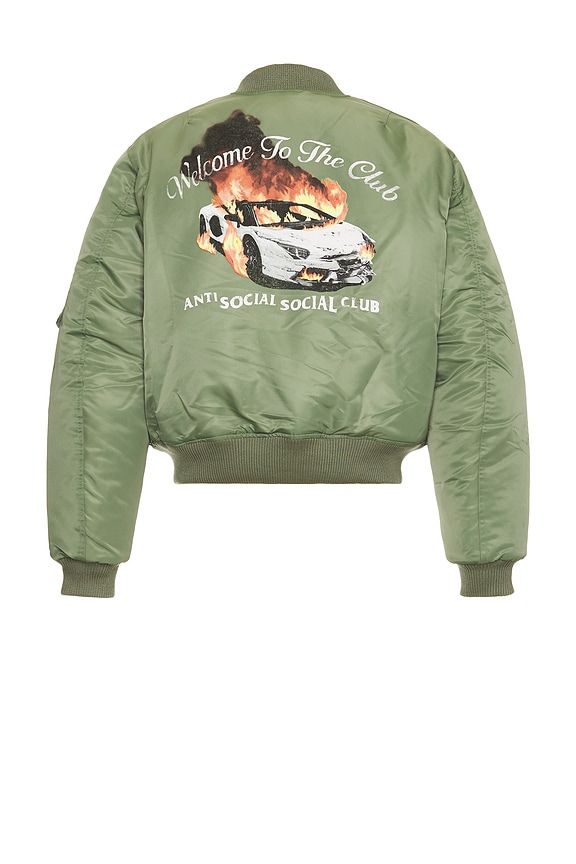view 2 of 4 Welcome To The Club MA-1 Jacket in Olive