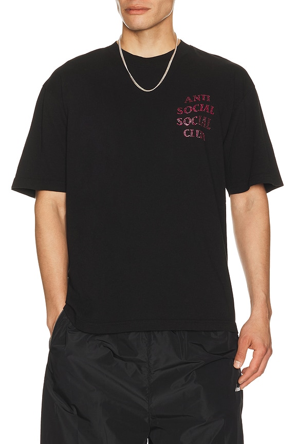 view 2 of 5 T-SHIRT RHINESTONE in Black & Pink