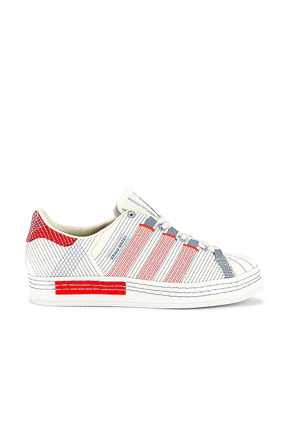 view 2 of 6 Superstar Sneaker in Off White & Bright Red & Grey Three F17
