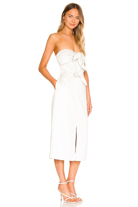 view 2 of 3 ROBE MIDI SANS MANCHES SOLID in Off White
