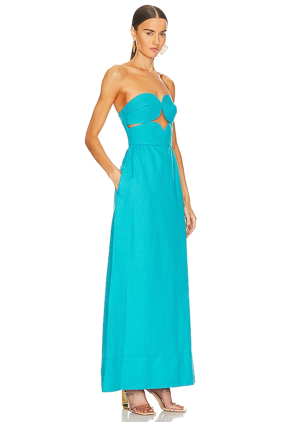 view 2 of 3 Matelasse Long Dress in Blue