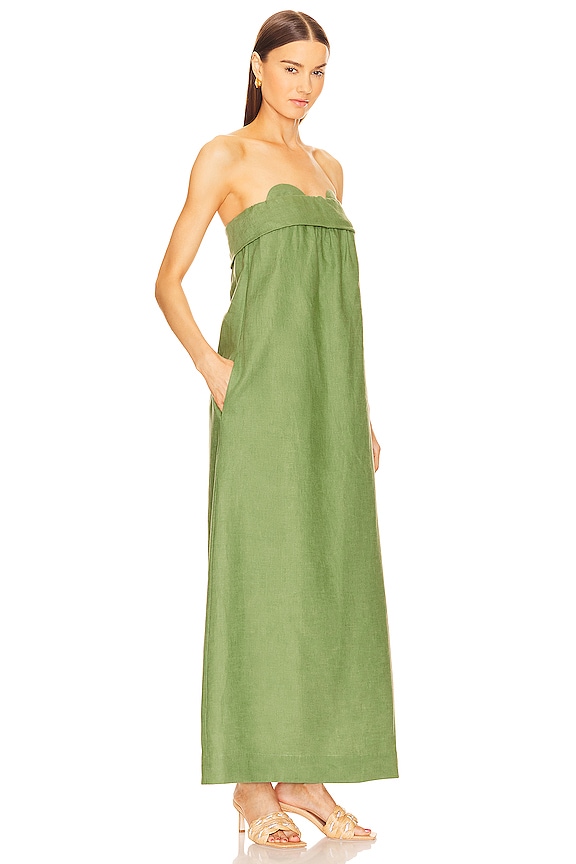 view 2 of 3 Jellyfish Strapless Maxi Dress in Dark Green