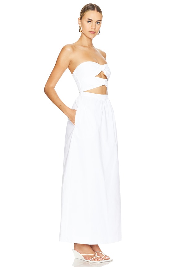 view 2 of 3 Solid Double Knot Long Dress in Off White