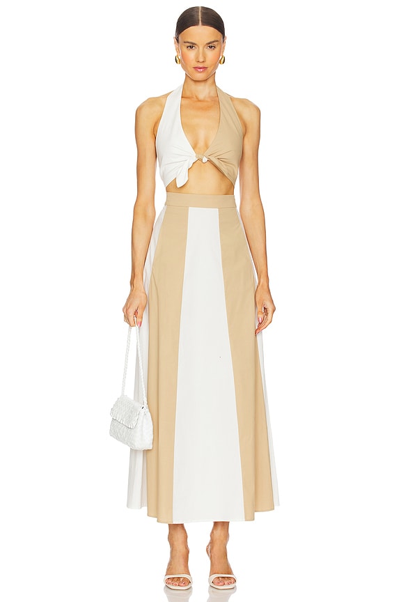 view 1 of 4 Solid Giardino Top & Skirt Set in Off White