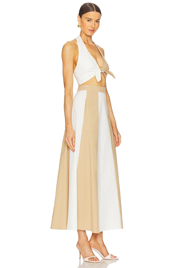 view 2 of 4 Solid Giardino Top & Skirt Set in Off White
