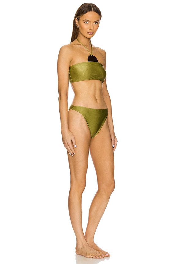 view 2 of 3 Mobile Applique High-leg Bikini Set in Pistachio