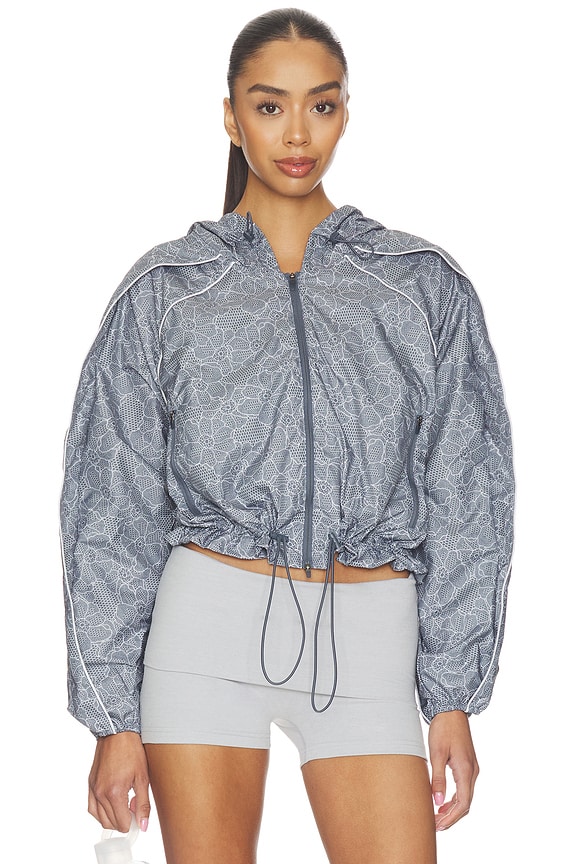 view 1 of 6 Running Print Jacket in Light Solid Grey