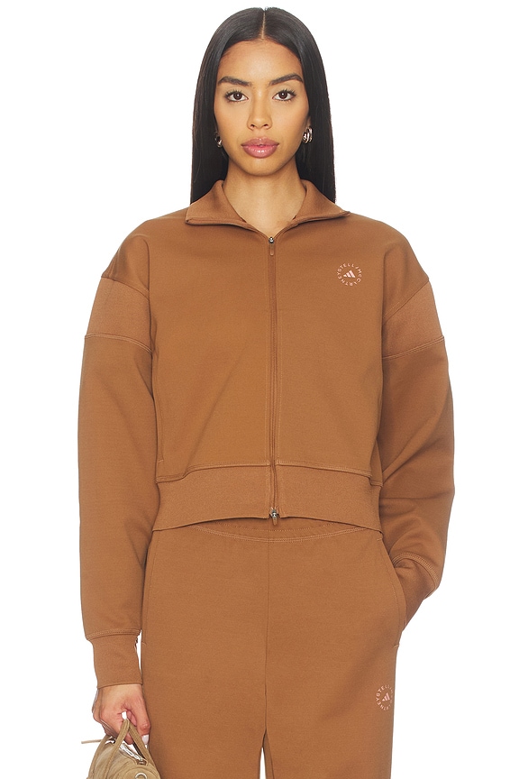 view 2 of 5 Knitted Track Top in Wild Brown