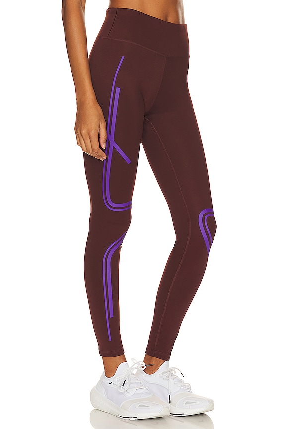 view 2 of 5 True Pace Running Legging in Bitter Chocolate & Deep Lilac