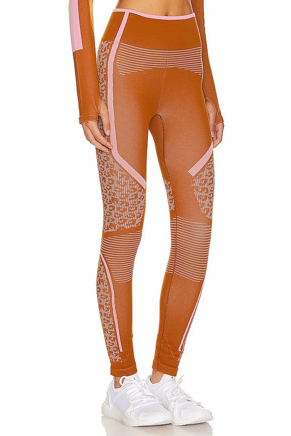 view 2 of 4 True Strength Seamless Yoga Legging in Dark Caramel, Dove Grey & Semi Glow Pink