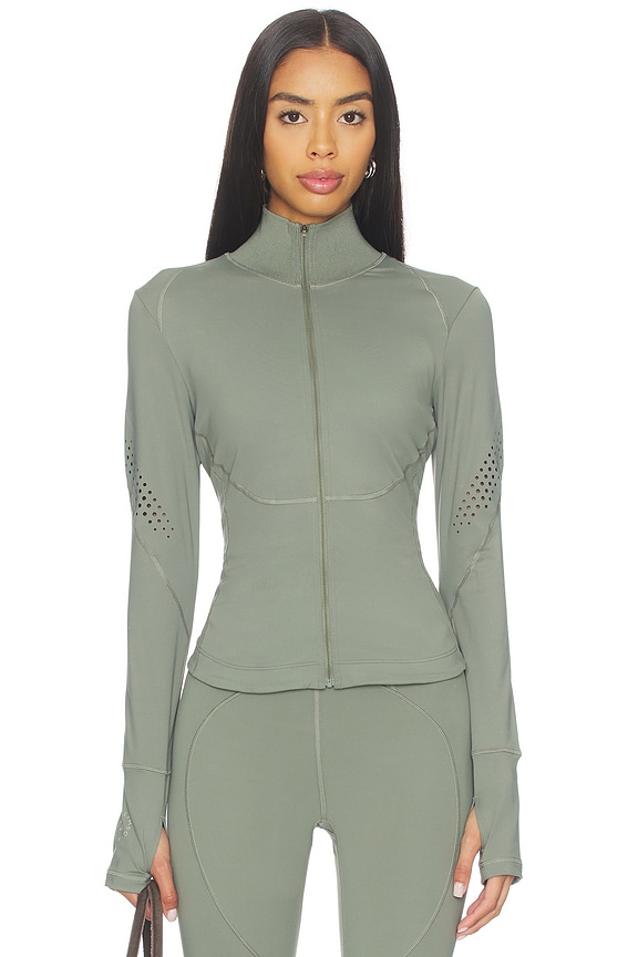 view 2 of 5 True Purpose Training Midlayer Top in Stone Green