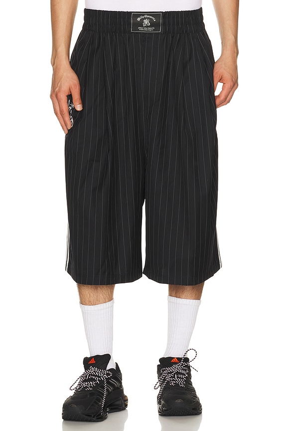 view 1 of 7 x Willy Chavarria Pinstripe Shorts in Black