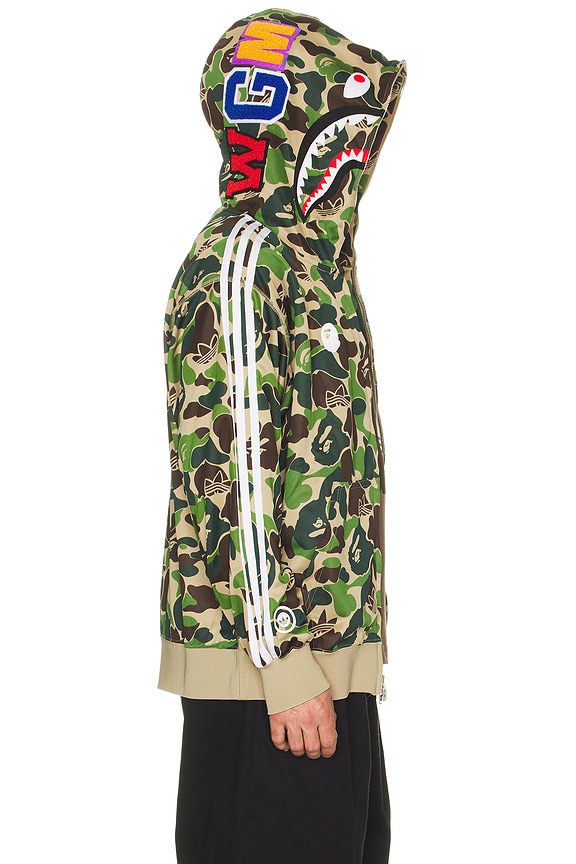 view 2 of 8 x Bape Track Shark Hoodie in Crew Green