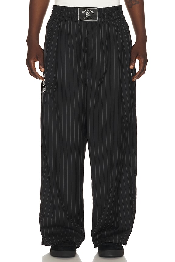 view 1 of 7 x Willy Chavarria Pinstripe Pants in Black & White