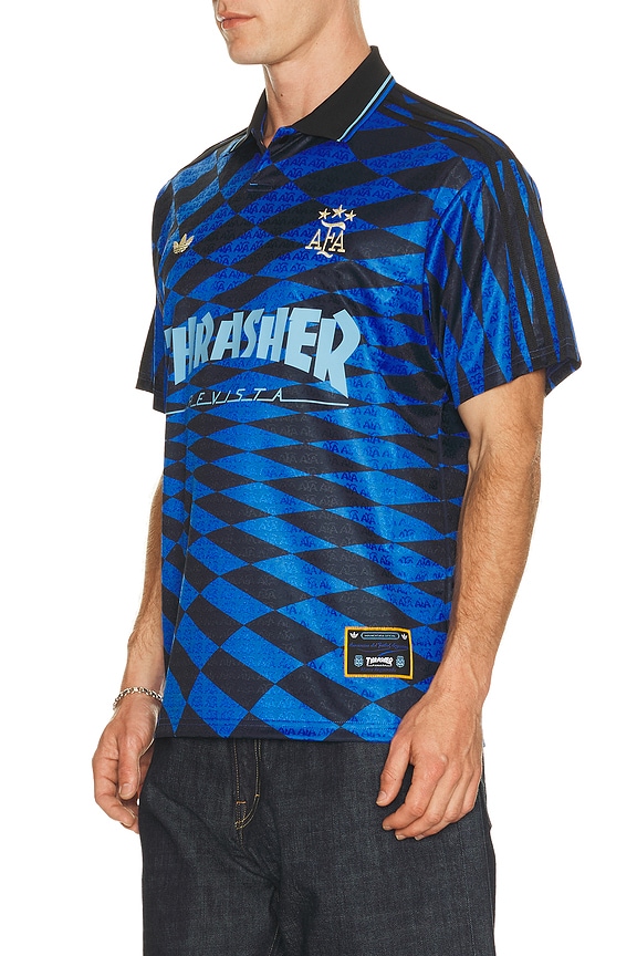 view 2 of 6 x Thrasher Magazine x AFA Jersey in Black & Blue