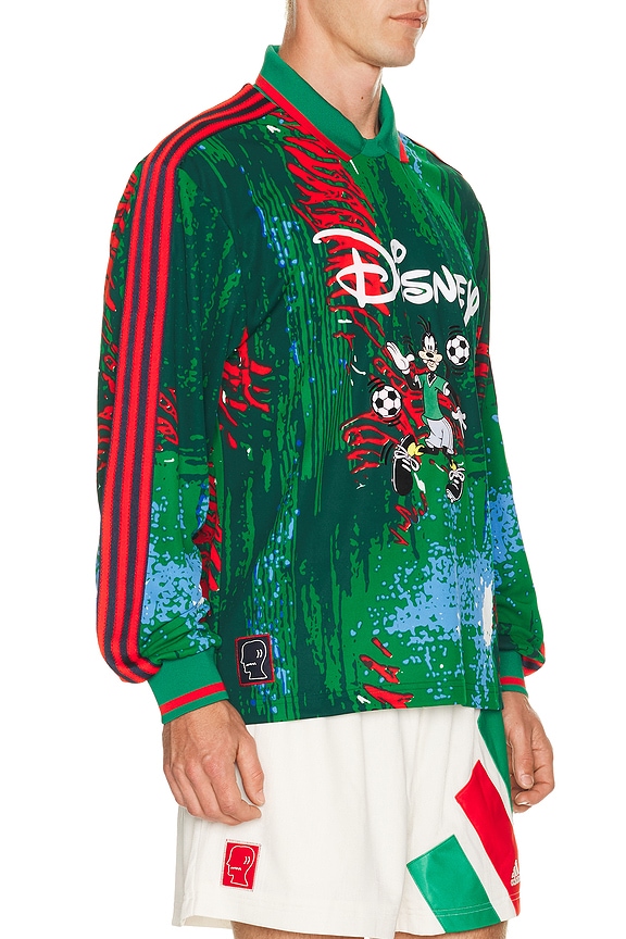 view 2 of 6 x Brain Dead x Disney Long Sleeve Jersey in Red, Bold Green, & Blue