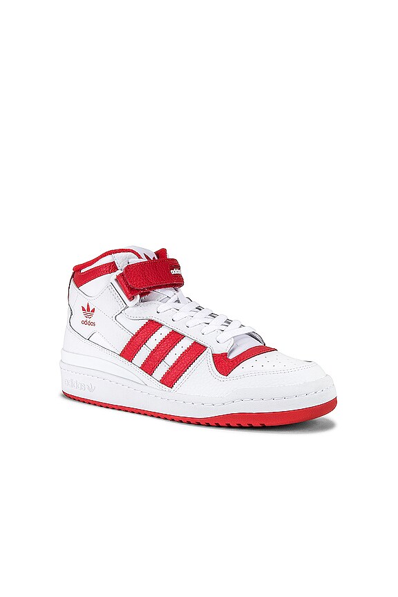 view 2 of 6 Forum Mid in White & Vivid Red