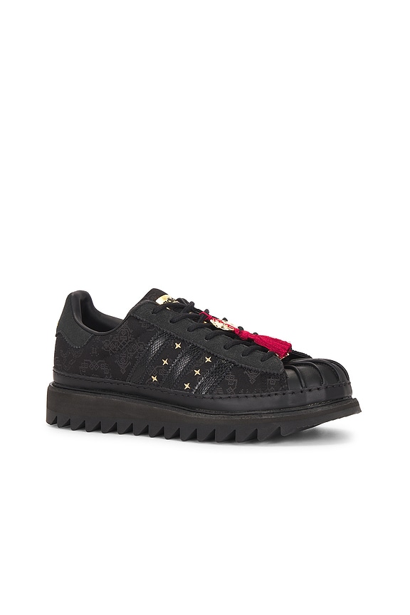 view 2 of 6 x Clot Lunar New Year Superstar Sneakers in Core Black, Carbon, & Gold