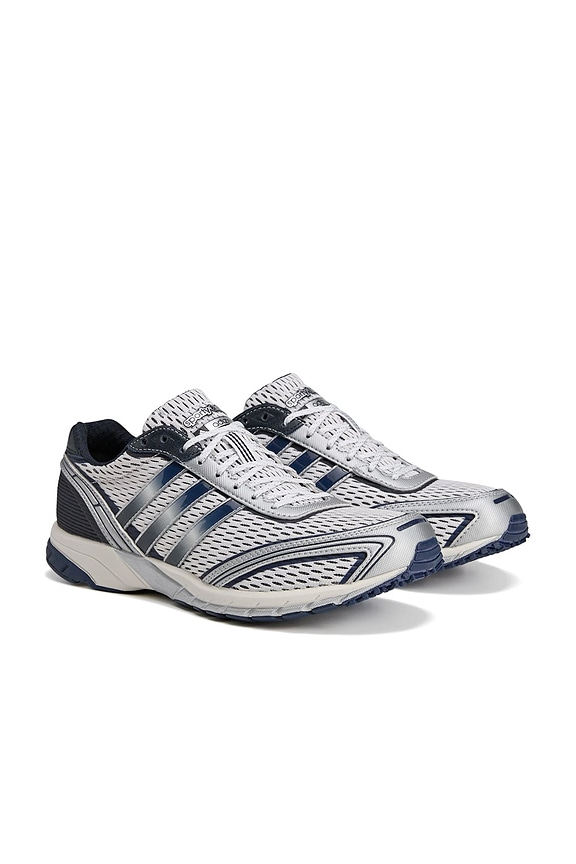 view 2 of 7 x Sporty & Rich Adizero Adios Sneakers in Cloud White, Collegiate Navy, & Cloud White