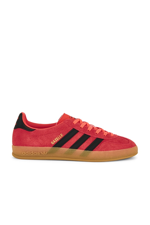 view 1 of 6 Gazelle Indoor Sneaker in Red, Core Black, & Gold Metallic