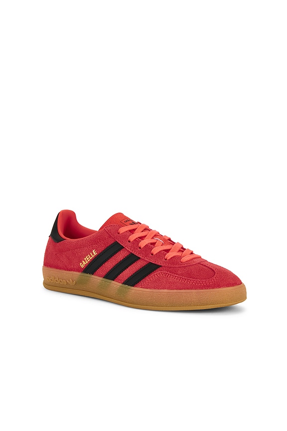 view 2 of 6 Gazelle Indoor Sneaker in Red, Core Black, & Gold Metallic