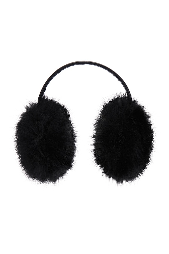 view 2 of 3 The Vee Faux Fur Earmuff in Jet Black