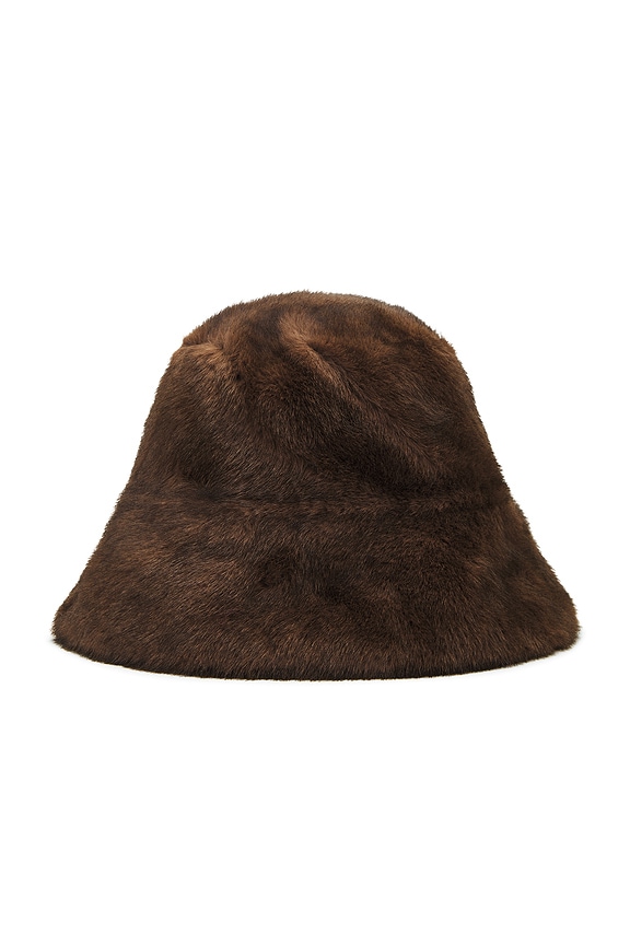 view 2 of 3 THE UPTOWN FAUX FUR バケットハット in Chocolate