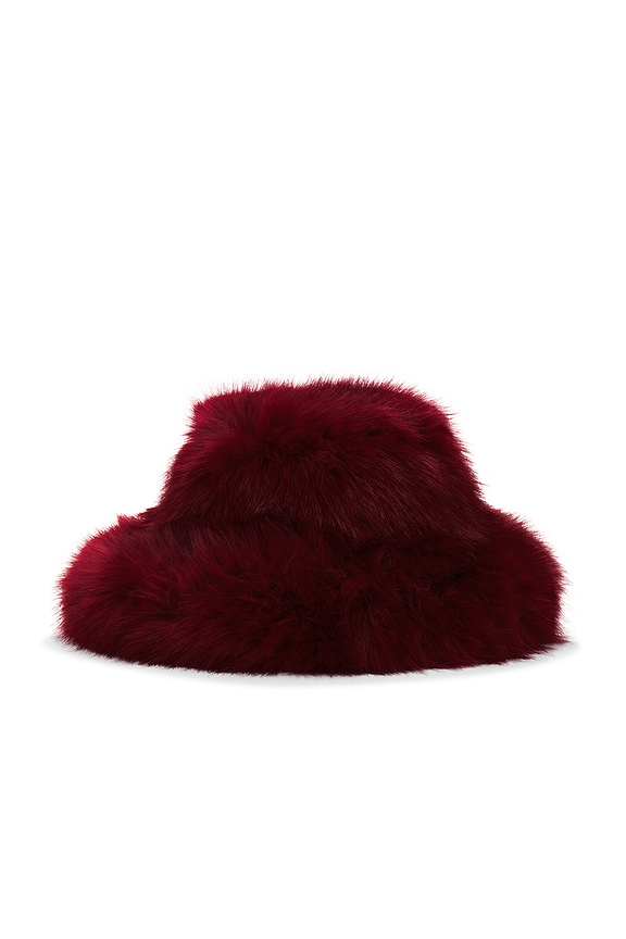 view 1 of 2 The Landau Faux Fur Hat in Goji Berry