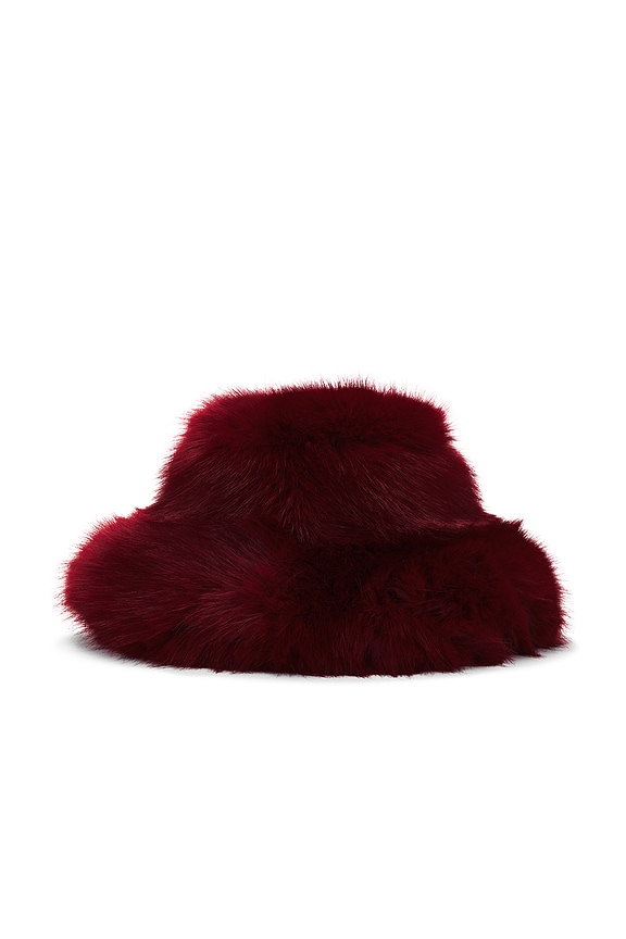 view 2 of 2 The Landau Faux Fur Hat in Goji Berry