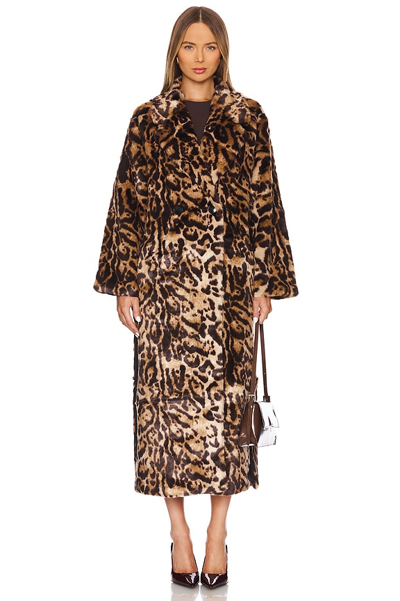 view 2 of 5 The Pamela Faux Fur Coat in Large Cheetah