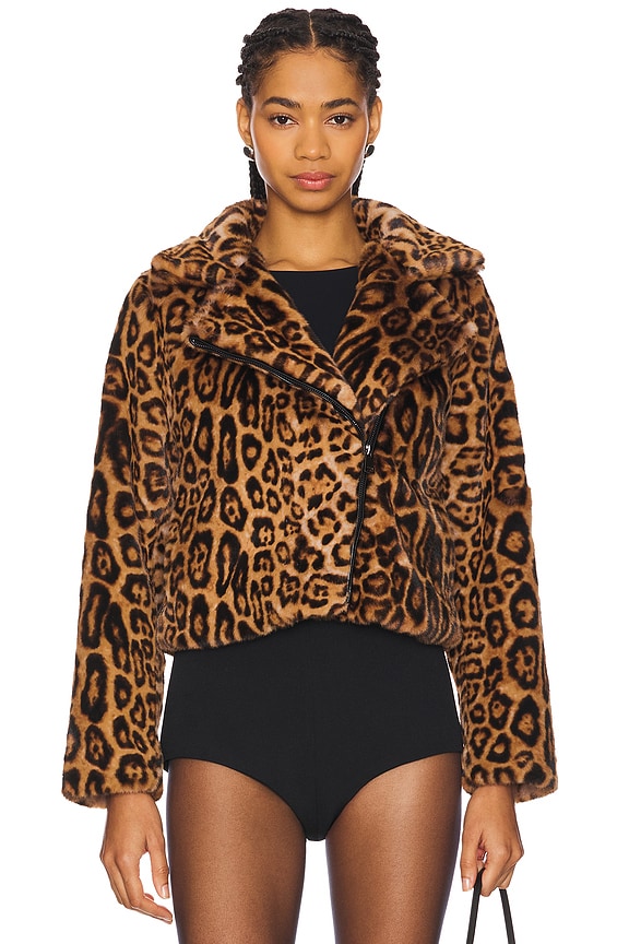 view 2 of 5 The Downtown Moto Jacket in Brown Cheetah