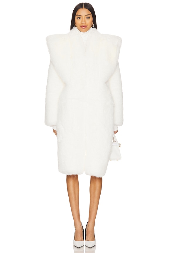 view 2 of 5 The Renaissance Faux Fur Coat in Whisper White