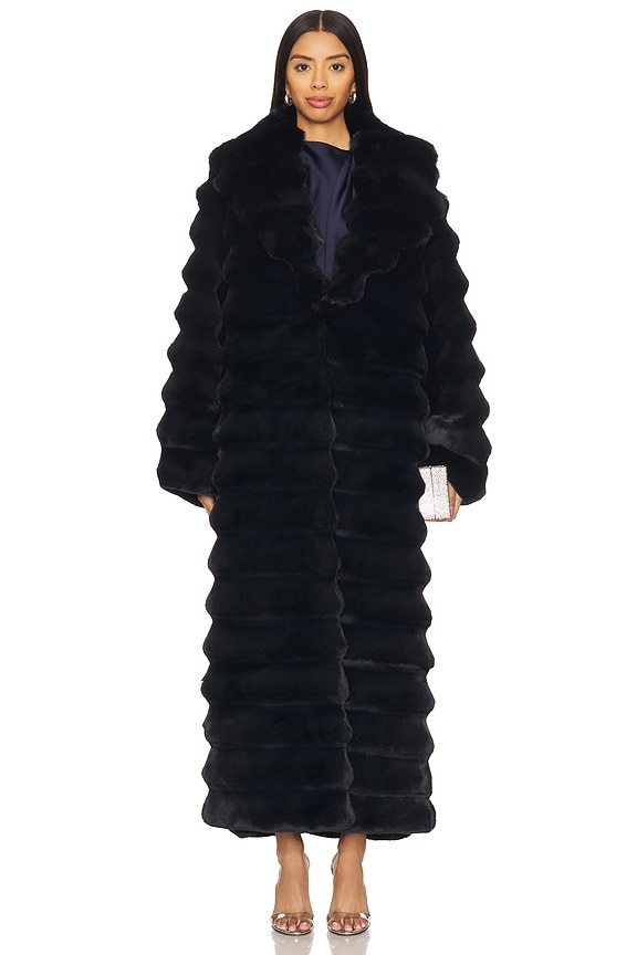 view 2 of 5 X Revolve The Chinchilla Full Length Coat in In The Navy