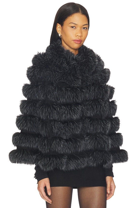 view 2 of 4 Landau Cape in Smoked Pearl Tipped