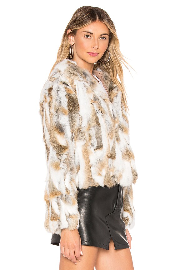 view 2 of 4 Textured Rabbit Jacket in Natural Brown