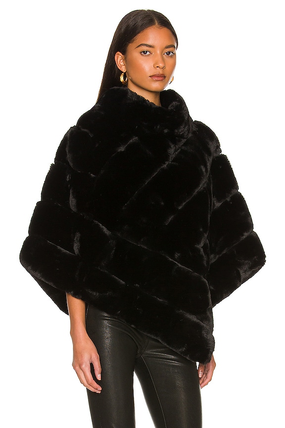 view 2 of 4 Faux Fur Wrap in Black
