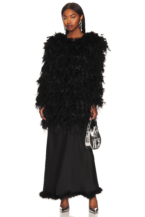 view 2 of 4 Chandelle Feather Coat in Black