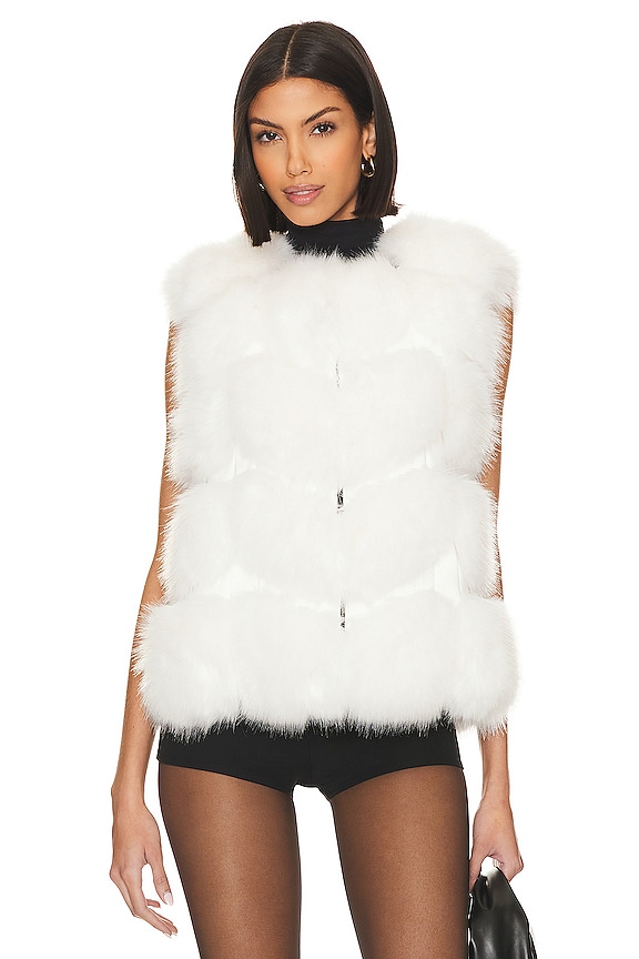 view 2 of 5 Faux Fur Vest in White