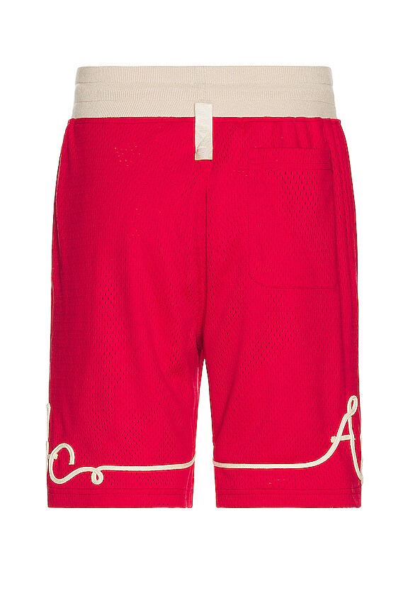 view 2 of 6 Soutache Basketball Short in Garnet Red